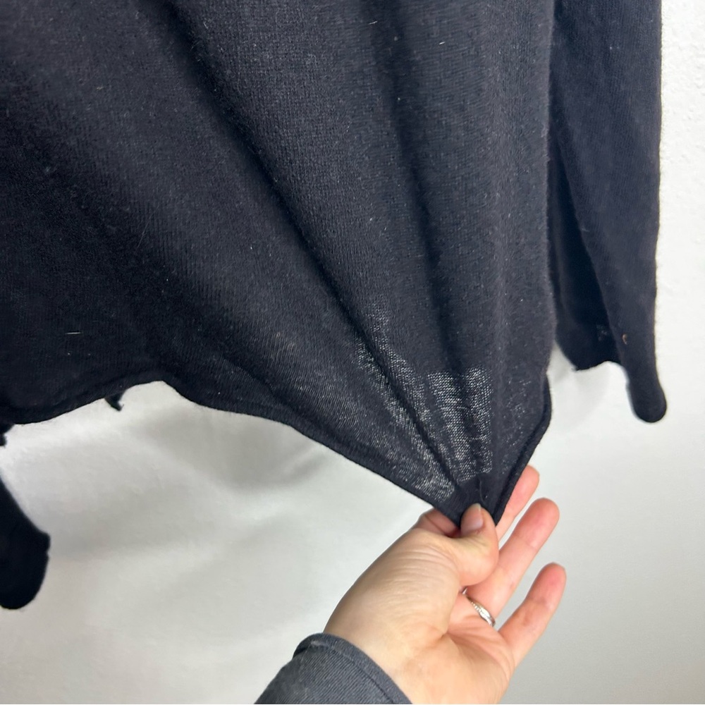 100% Cashmere Black Pullover Sweater Oversized Flawed - Picture 7 of 12